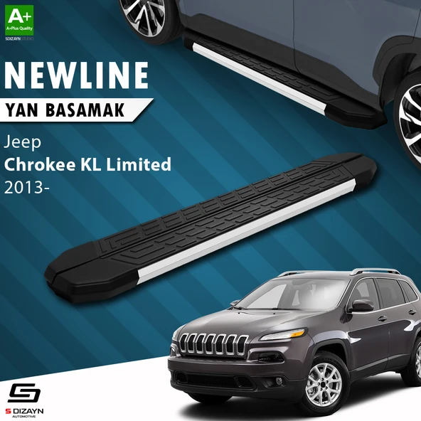 S-Dizayn Jeep Cherokee KL NewLine Aluminyum Yan Basamak 173 Cm 2013-2023 A+ Kalite ürün görseli 1