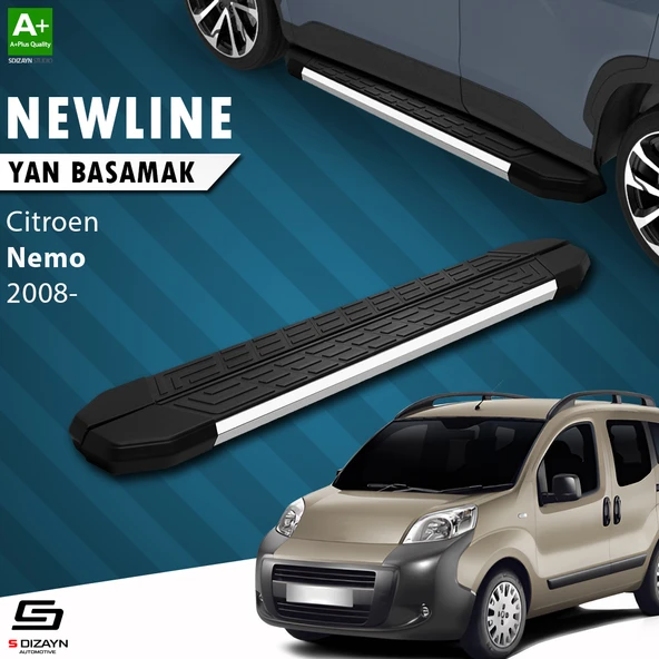 S-Dizayn Citroen Nemo NewLine Krom Yan Basamak 173 Cm 2008-2017 A+ Kalite ürün görseli 1