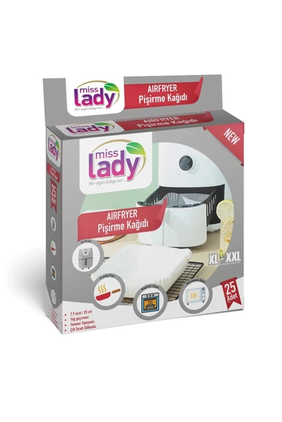 Airfryer Pişirme Kağıdı Miss Lady 25 Adet 20cm Kare Yağlı Kağıt Airfryer Xxl-Xl ürün görseli 1