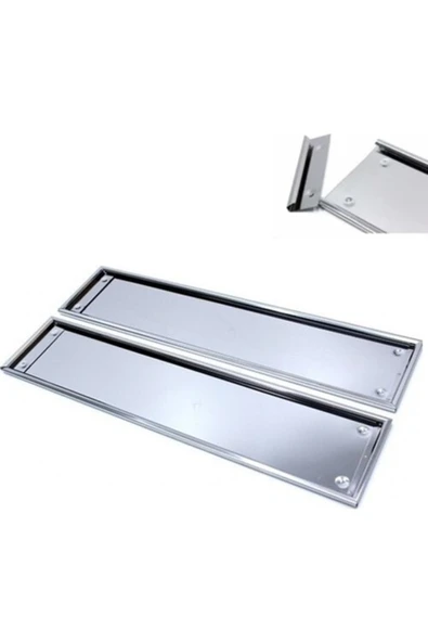 Paslanmaz Krom Metal Plakalık 52.7cm X 11.5cm 2 Adet Plaka Sacı ürün görseli 1