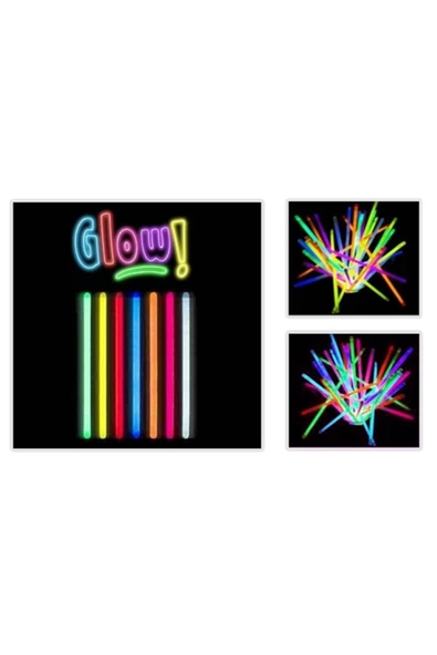Glow Stick 20cm Fosforlu Kırılan Çubuk (10 Adet) ürün görseli 1