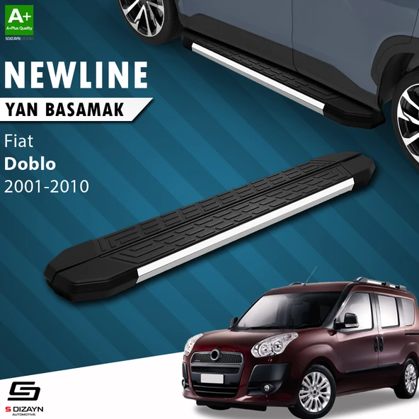 S-Dizayn Fiat Doblo Uzun Şase NewLine Krom Yan Basamak 223 Cm 2001-2010 A+ Kalite ürün görseli 1