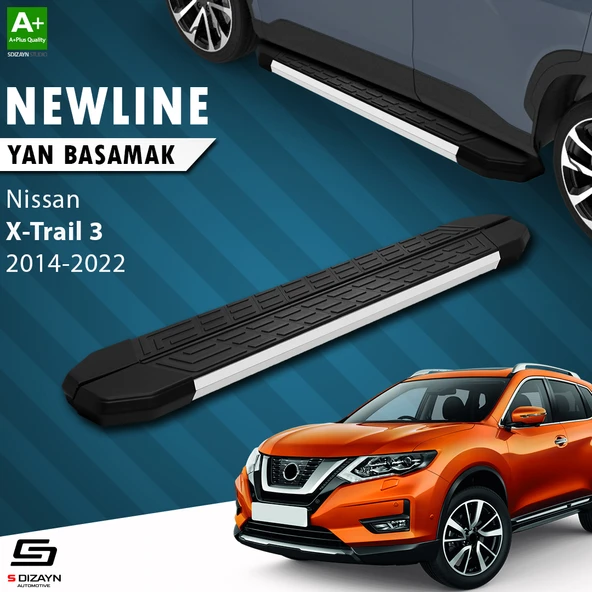 S-Dizayn Nissan X-Trail T32 NewLine Aluminyum Yan Basamak 183 Cm 2014-2022 A+ Kalite ürün görseli 1