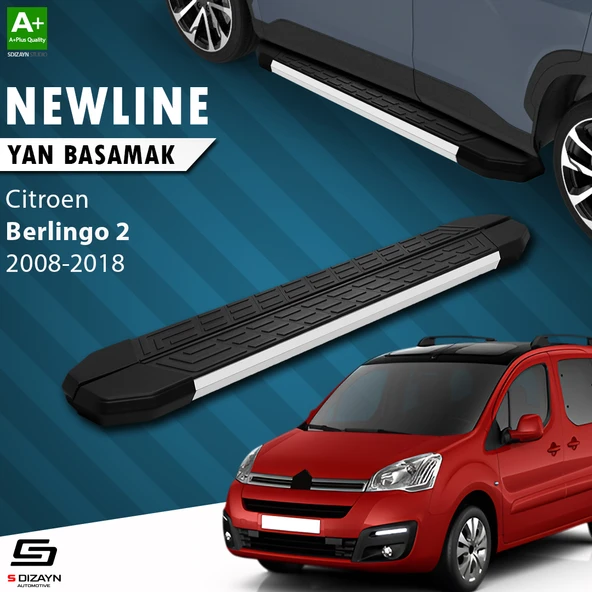 S-Dizayn Citroen Berlingo 2 NewLine Aluminyum Yan Basamak 193 Cm 2008-2018 A+ Kalite ürün görseli 1