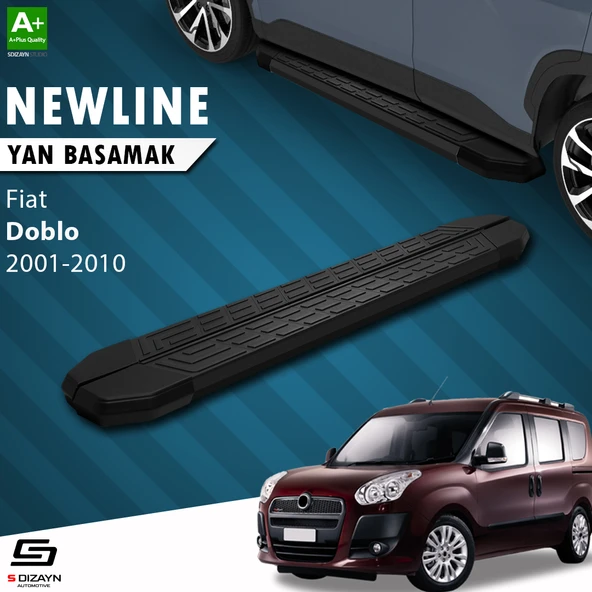 S-Dizayn Fiat Doblo NewLine Siyah Yan Basamak 183 Cm 2001-2010 A+ Kalite ürün görseli 1