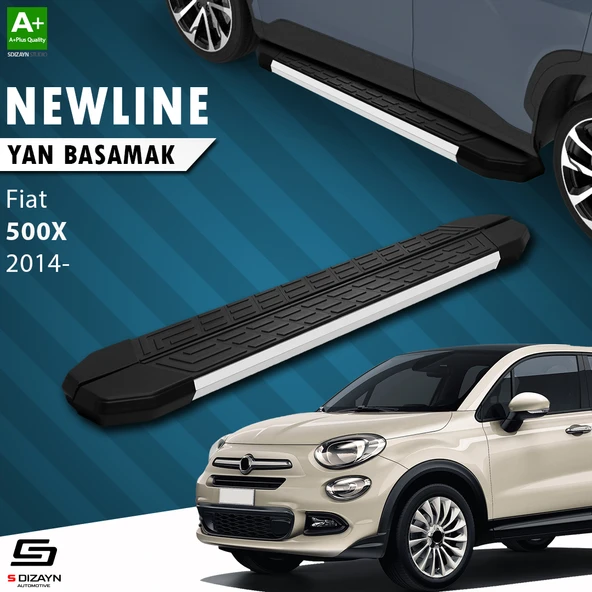 S-Dizayn Fiat 500X NewLine Aluminyum Yan Basamak 173 Cm 2014 Üzeri A+ Kalite ürün görseli 1