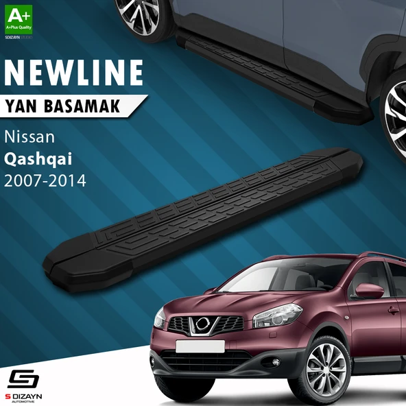 S-Dizayn Nissan Qashqai NewLine Siyah Yan Basamak 173 Cm 2007-2014 A+ Kalite ürün görseli 1