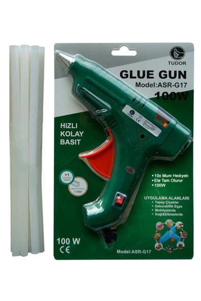 Sıcak Kalın 11 mm Silikon Tabancası 100 Watt Anahtarlı 10 Adet Silikon ürün görseli 1