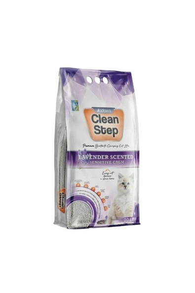 Clean Step Aktif Karbonlu Lavanta Kokulu İnce Taneli Topaklanan Bentonit Kedi Kumu 10 Lt ürün görseli 1