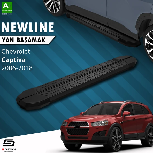 S-Dizayn Chevrolet Captiva NewLine Siyah Yan Basamak 183 Cm 2006-2018 A+ Kalite ürün görseli 1