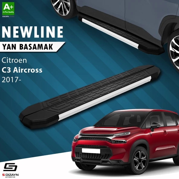 S-Dizayn Citroen C3 Aircross NewLine Aluminyum Yan Basamak 183 Cm 2017 Üzeri A+ Kalite ürün görseli 1