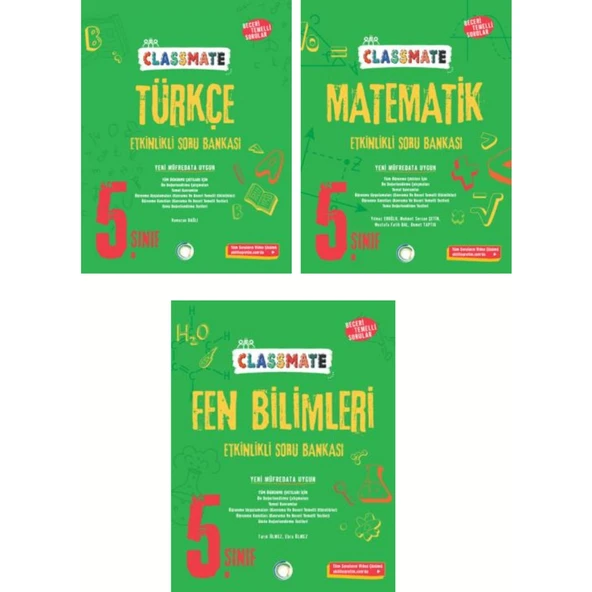 2025 5.sınıf Classmate Türkç-Matematik-Fen Soru Bankası 3'lü Set ürün görseli 1