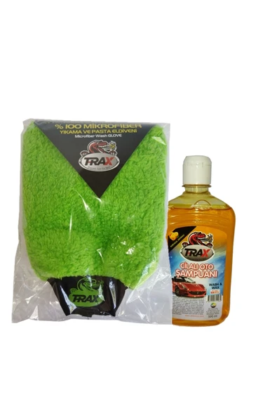 Araba 100%Mikrofiber Havlu Yıkama Eldiveni + Oto Cilalı Araç Şampuanı 500 ml ürün görseli 1