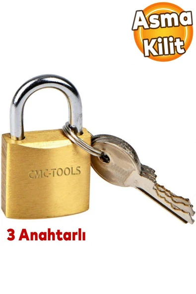 Cmc Sarı Asma Kilit 3 Anahtarlı 38 Mm ürün görseli 1
