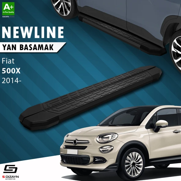 S-Dizayn Fiat 500X NewLine Siyah Yan Basamak 173 Cm 2014 Üzeri A+ Kalite ürün görseli 1