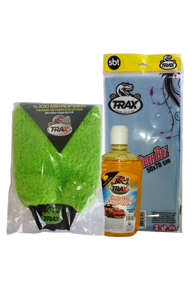 Araba Mikrofiber Yıkama Eldiven +cilalı Şampuan 500 Ml+ 50x70 Microfiber Süper Bez ürün görseli 1