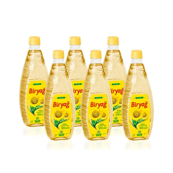 Biryağ Ayçiçek Yağı 500 ml Pet Ambalaj (6'lı Paket) ürün görseli 1