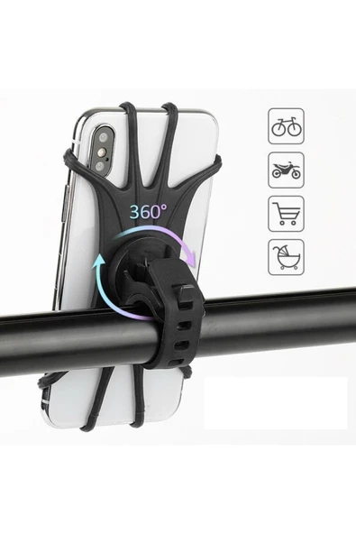 Motosiklet Telefon Tutucu Silikon Ahtapot Tüm Modellerle Uyumlu Motor Bisiklet Gidon Telefon Tutucu ürün görseli 1