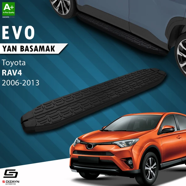 S-Dizayn Toyota Rav 4 3 Evo Siyah Yan Basamak 163 Cm 2006-2013 A+ Kalite ürün görseli 1