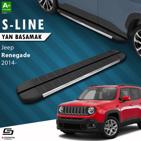 S-Dizayn Jeep Renegade S-Line Krom Yan Basamak 173 Cm 2014 Üzeri A+ Kalite ürün görseli 1