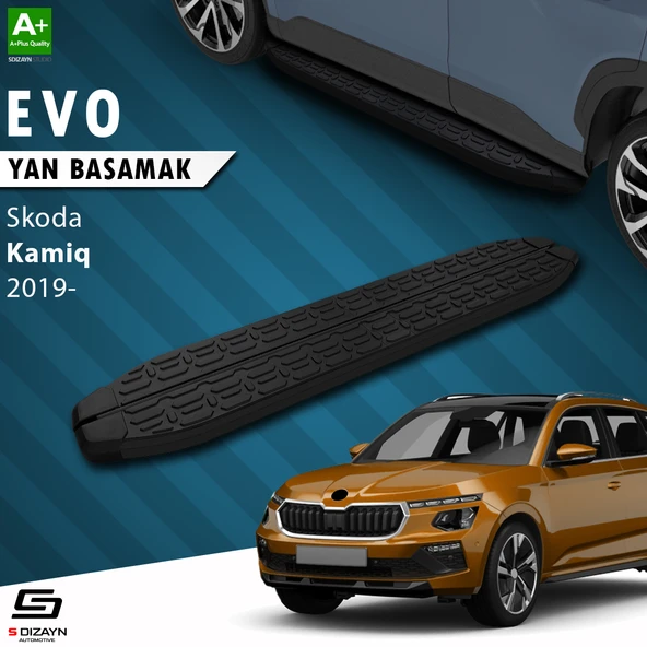 S-Dizayn Skoda Kamiq Evo Siyah Yan Basamak 183 Cm 2019 Üzeri A+ Kalite ürün görseli 1