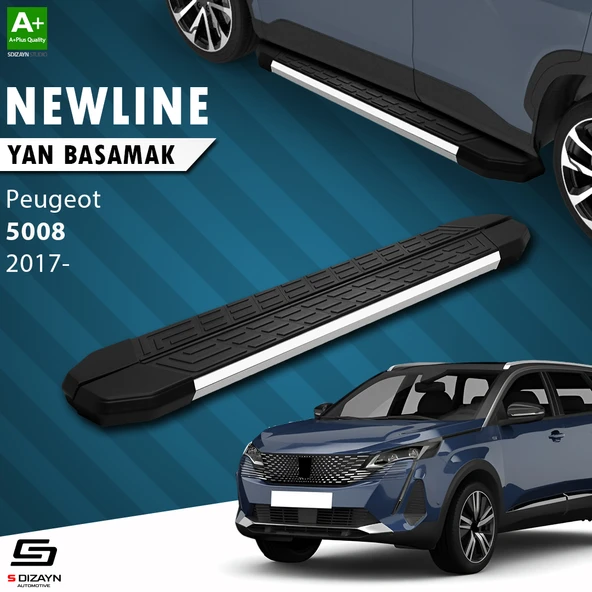 S-Dizayn Peugeot 5008 2 NewLine Krom Yan Basamak 203 Cm 2017-2023 A+ Kalite ürün görseli 1