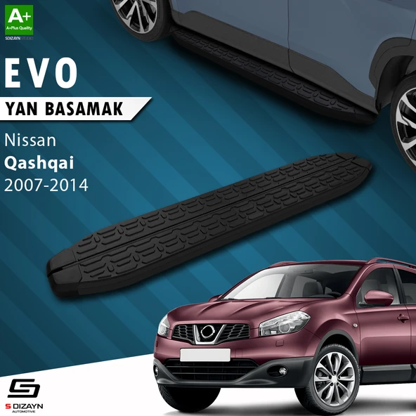 S-Dizayn Nissan Qashqai Evo Siyah Yan Basamak 173 Cm 2007-2014 A+ Kalite ürün görseli 1