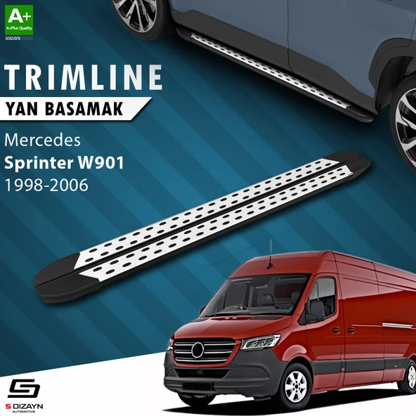 S-Dizayn Mercedes Sprinter W901 Uzun Şase TrimLine Gri Yan Basamak 315 Cm 1998-2006 A+ Kalite ürün görseli 1