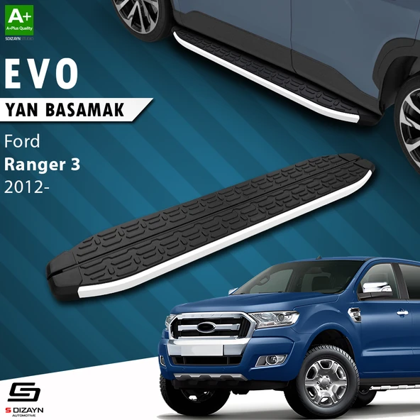 S-Dizayn Ford Ranger 3 Evo Aluminyum Yan Basamak 203 Cm 2012-2022 A+ Kalite ürün görseli 1
