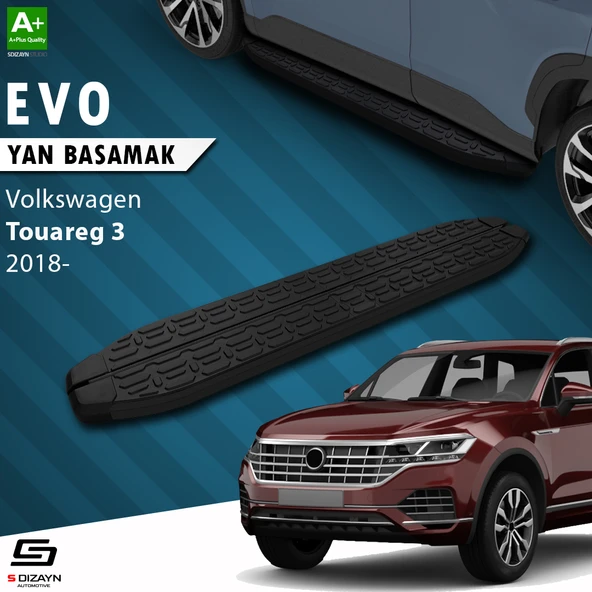 S-Dizayn VW Touareg 3 Evo Siyah Yan Basamak 193 Cm 2018 Üzeri A+ Kalite ürün görseli 1