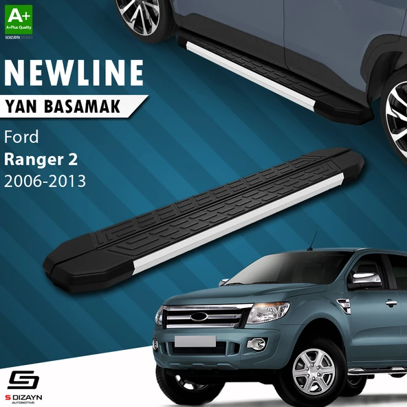 S-Dizayn Ford Ranger 2 NewLine Aluminyum Yan Basamak 193 Cm 2006-2013 A+ Kalite ürün görseli 1