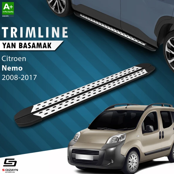 S-Dizayn Citroen Nemo TrimLine Gri Yan Basamak 177 Cm 2008-2017 A+ Kalite ürün görseli 1