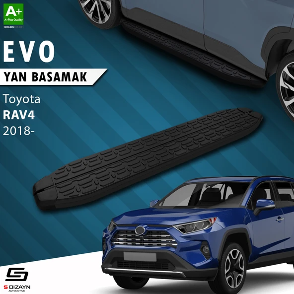 S-Dizayn Toyota RAV 4 5 Evo Siyah Yan Basamak 173 Cm 2018 Üzeri A+ Kalite ürün görseli 1