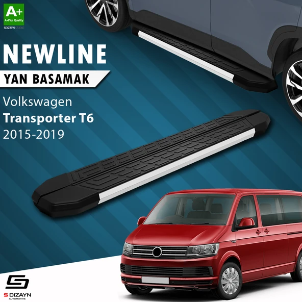S-Dizayn VW Transporter T6 Kısa Şase NewLine Aluminyum Yan Basamak 213 Cm 2015-2019 A+ Kalite ürün görseli 1