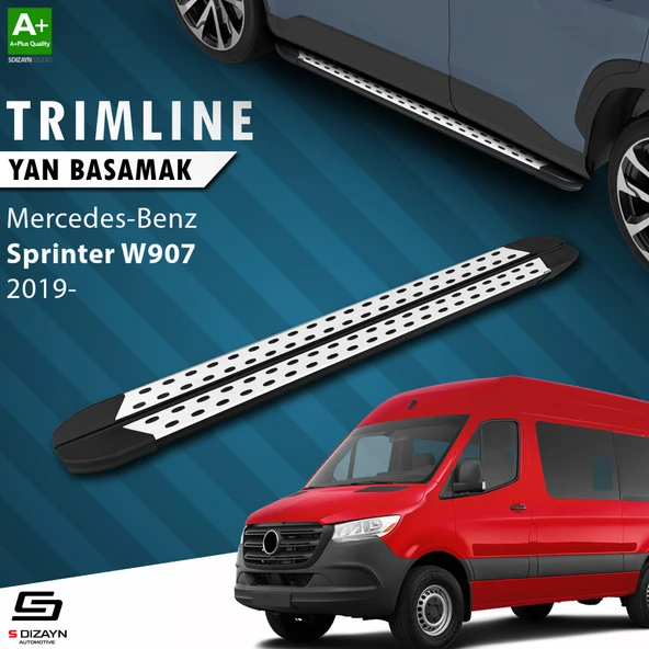 S-Dizayn Mercedes Sprinter W907 Orta Şase TrimLine Gri Yan Basamak 274 Cm 2019 Üzeri ürün görseli 1