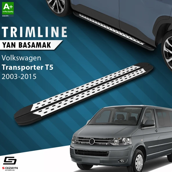 S-Dizayn VW Transporter T5 Kısa Şase TrimLine Gri Yan Basamak 215 Cm 2003-2015 ürün görseli 1