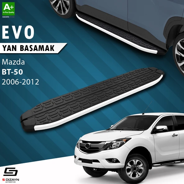 S-Dizayn Mazda BT-50 Pick-Up Evo Aluminyum Yan Basamak 193 Cm 2006-2012 A+ Kalite ürün görseli 1