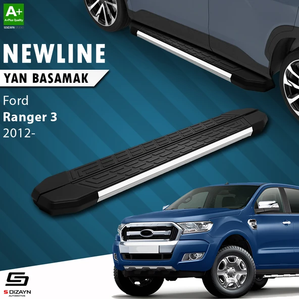 S-Dizayn Ford Ranger 3 NewLine Krom Yan Basamak 203 Cm 2012-2022 A+ Kalite ürün görseli 1