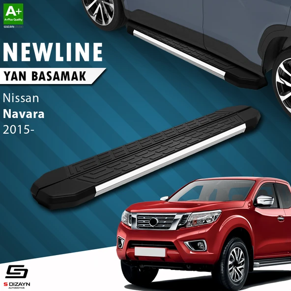 S-Dizayn Nissan Navara 3 NewLine Krom Yan Basamak 203 Cm 2015 Üzeri A+ Kalite ürün görseli 1