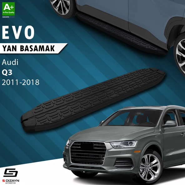 S-Dizayn Audi Q3 8U Evo Siyah Yan Basamak 173 Cm 2011-2018 A+ Kalite ürün görseli 1