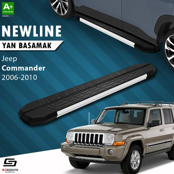 S-Dizayn Jeep Commander NewLine Aluminyum Yan Basamak 173 Cm 2006-2010 A+ Kalite ürün görseli 1