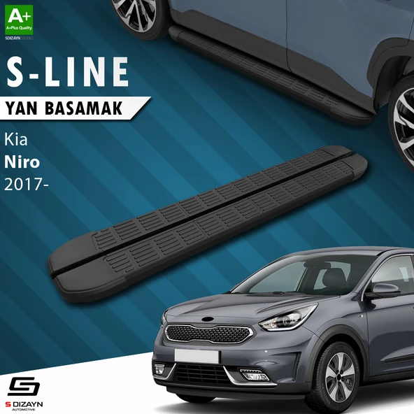 S-Dizayn Kia Niro S-Line Siyah Yan Basamak 183 Cm 2017 Üzeri A+ Kalite ürün görseli 1