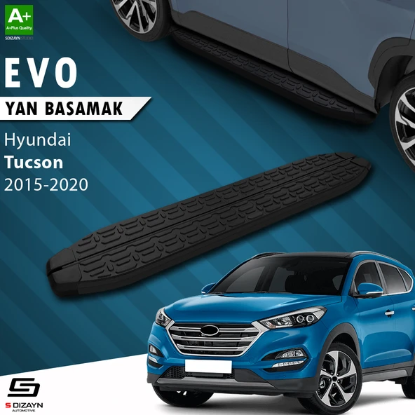 S-Dizayn Hyundai Tucson 3 Evo Siyah Yan Basamak 173 Cm 2015-2020 A+ Kalite ürün görseli 1