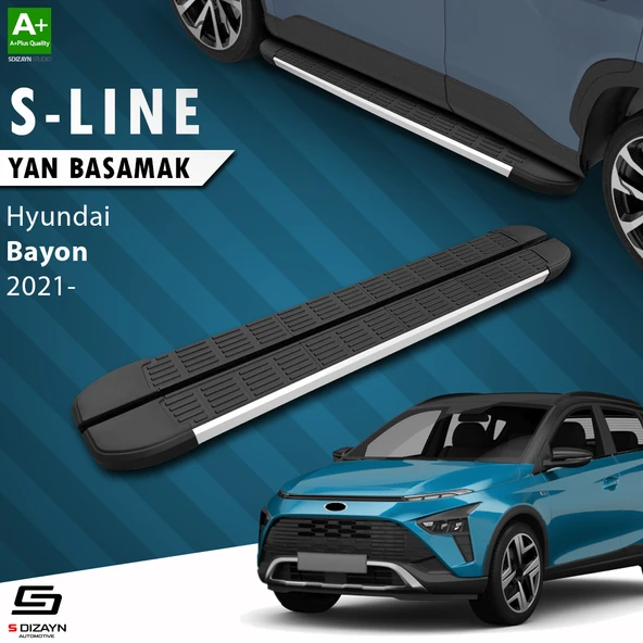 S-Dizayn Hyundai Bayon S-Line Aluminyum Yan Basamak 173 Cm 2021 Üzeri A+ Kalite ürün görseli 1