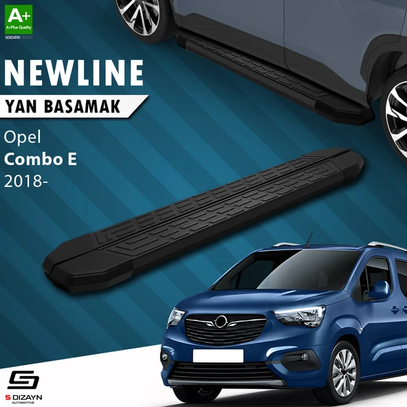 S-Dizayn Opel Combo E NewLine Siyah Yan Basamak 203 Cm 2018 Üzeri A+ Kalite ürün görseli 1