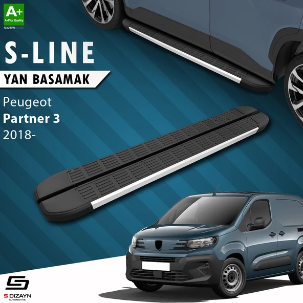 S-Dizayn Peugeot Partner 3 S-Line Aluminyum Yan Basamak 203 Cm 2018 Üzeri A+ Kalite ürün görseli 1