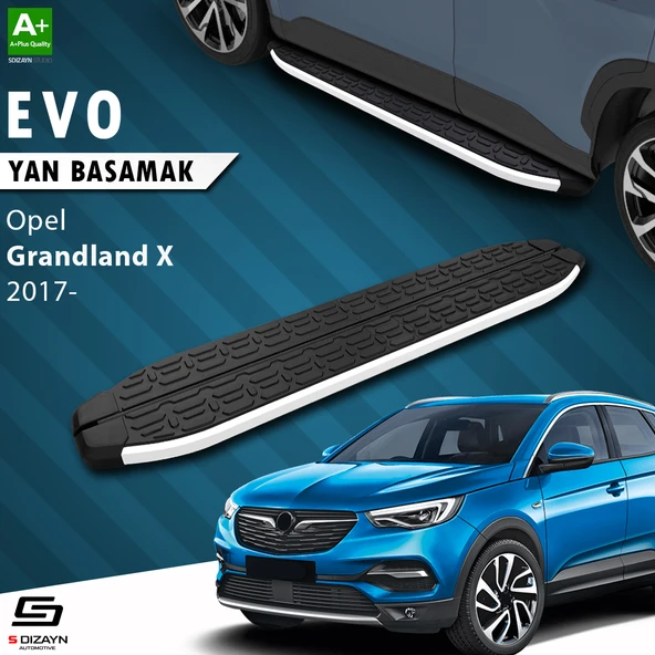 S-Dizayn Opel Grandland X Evo Aluminyum Yan Basamak 183 Cm 2017-2024 A+ Kalite ürün görseli 1
