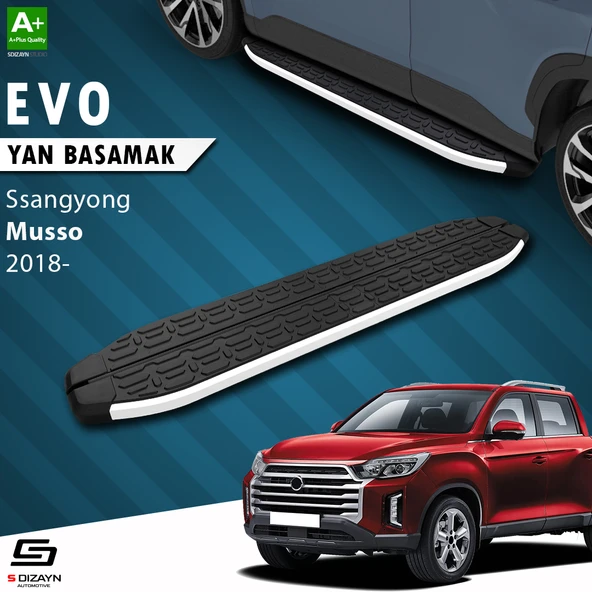 S-Dizayn Ssangyong Musso Evo Aluminyum Yan Basamak 203 Cm 2018 Üzeri A+ Kalite ürün görseli 1