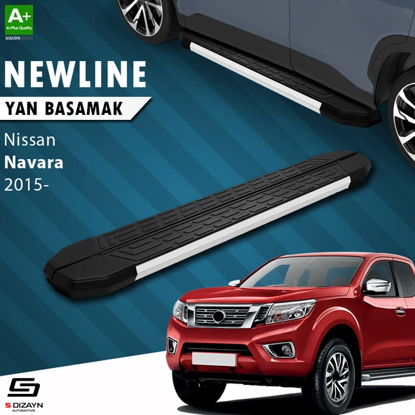 S-Dizayn Nissan Navara 3 NewLine Aluminyum Yan Basamak 203 Cm 2015 Üzeri A+ Kalite ürün görseli 1