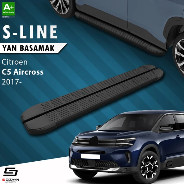 S-Dizayn Citroen C5 Aircross S-Line Siyah Yan Basamak 193 Cm 2017 Üzeri A+ Kalite ürün görseli 1